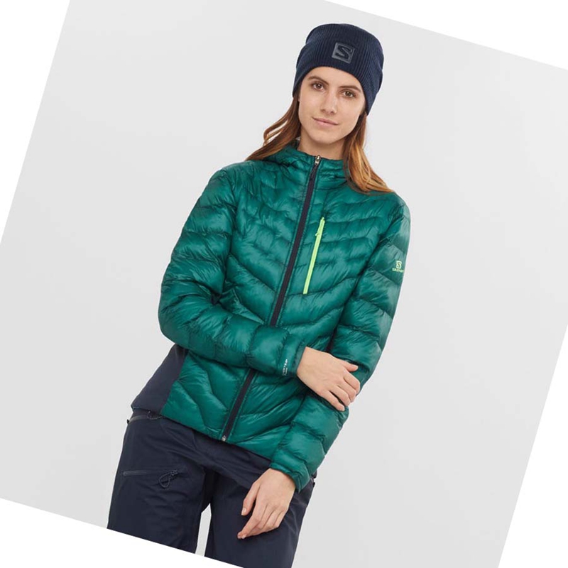 Women's Salomon OUTPEAK PRIMALOFT INSULATED Jackets Green | 96350-AZPL