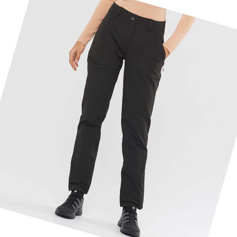 Women's Salomon OUTPEAK WARM Pants Black | 40189-POSQ