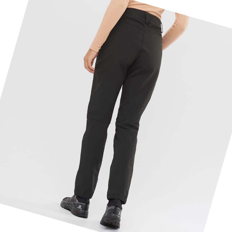 Women's Salomon OUTPEAK WARM Pants Black | 40189-POSQ