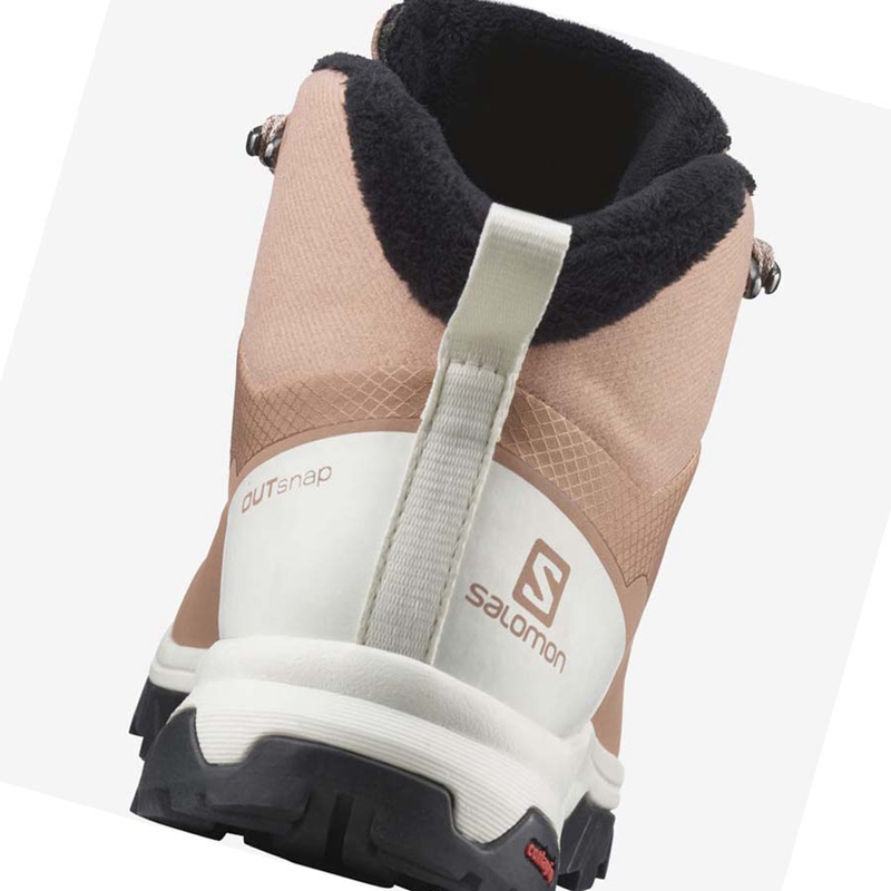 Women's Salomon OUTSNAP CLIMASALOMON™ WATERPROOF Winter Boots Beige | 37851-IVTL