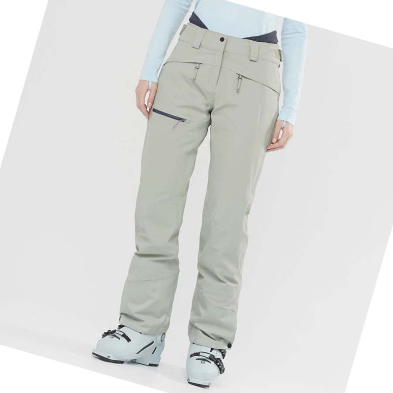 Women's Salomon PROOF LIGHT Ski Pants Beige | 35681-FPCU