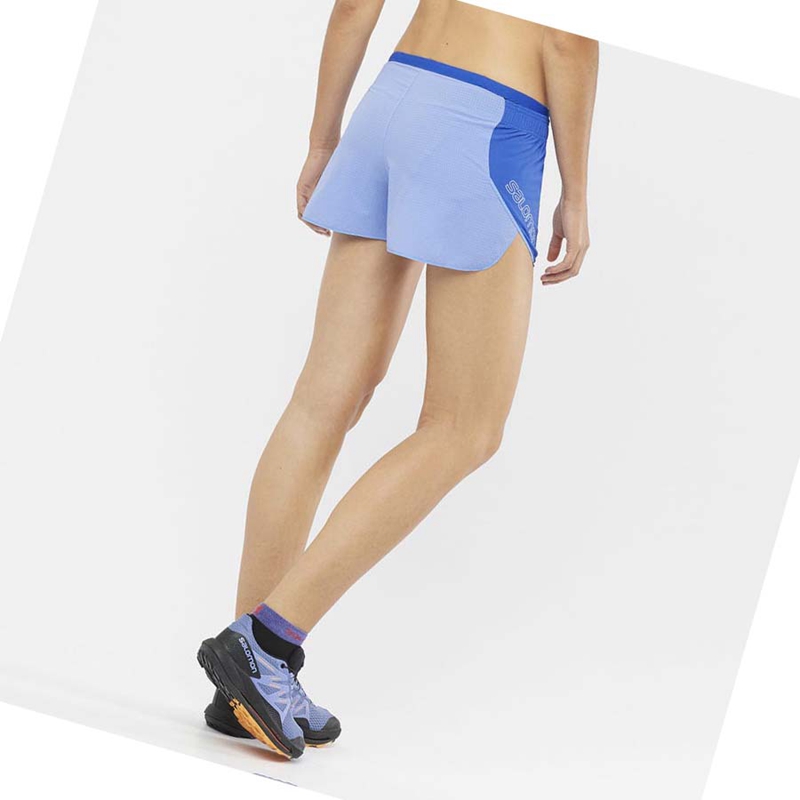 Women's Salomon SENSE AERO 3'' Shorts Blue | 37264-XEYT