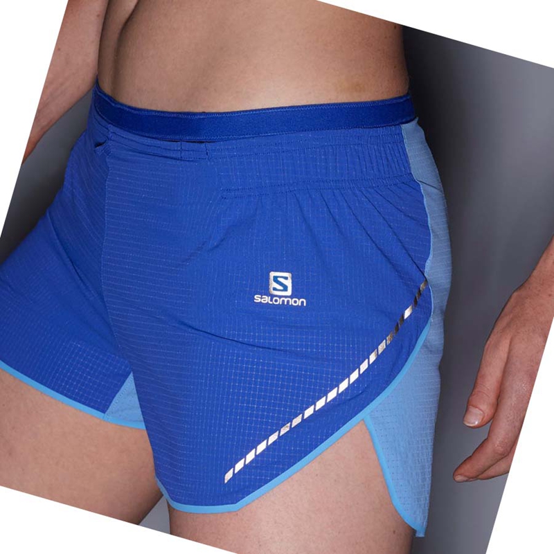 Women's Salomon SENSE AERO 3'' Shorts Blue | 37264-XEYT