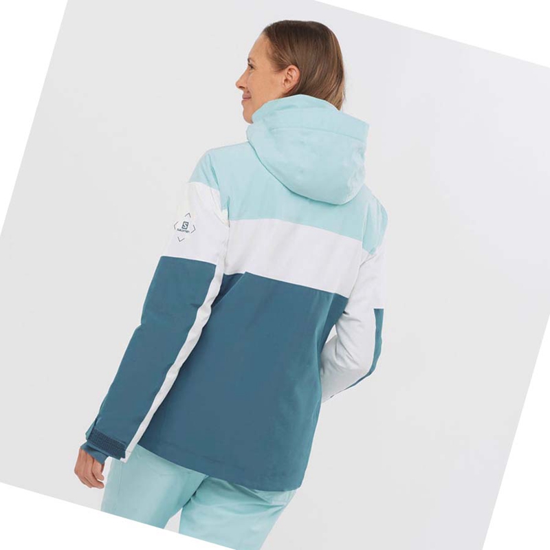 Women's Salomon SLALOM Ski Jackets Blue | 26178-DXNH