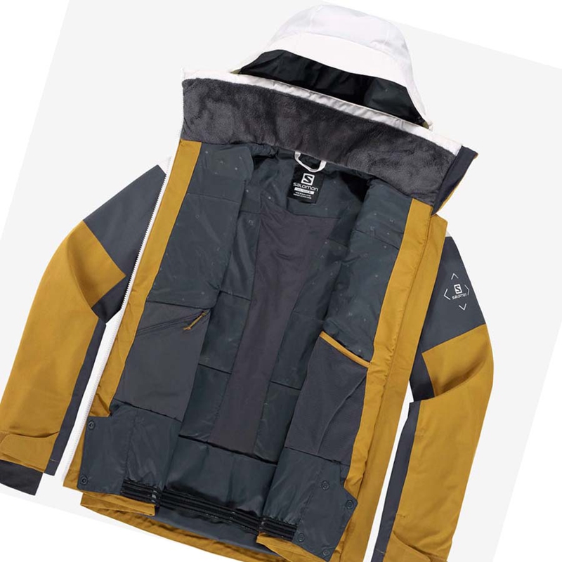 Women's Salomon SLALOM Ski Jackets Brown | 74962-LYKH