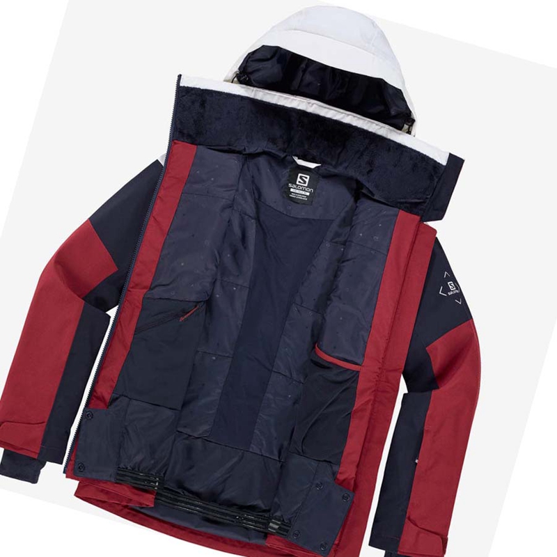 Women's Salomon SLALOM Ski Jackets Red | 41925-XUWE