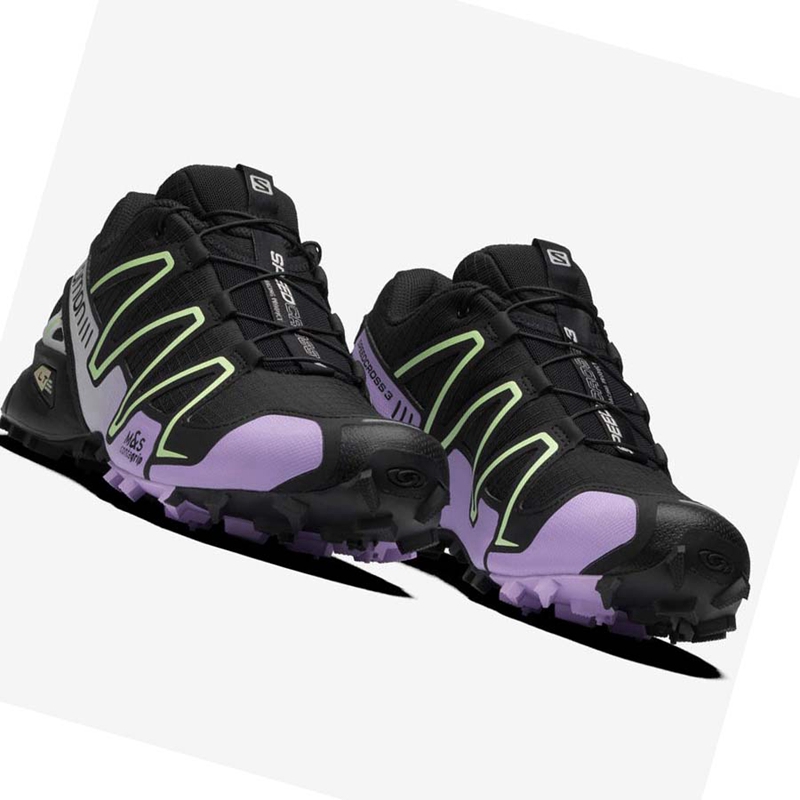 Women's Salomon SPEEDCROSS 3 Sneakers Black / Purple | 29150-WNEL