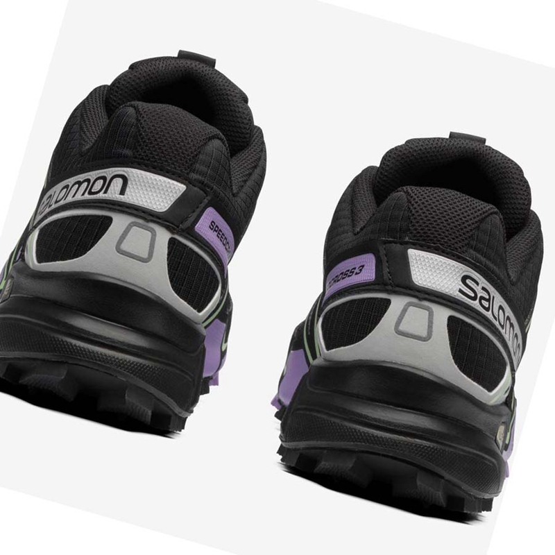 Women's Salomon SPEEDCROSS 3 Sneakers Black / Purple | 29150-WNEL