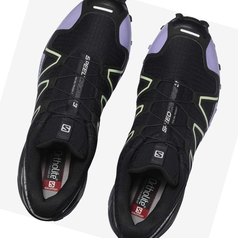 Women's Salomon SPEEDCROSS 3 Sneakers Black / Purple | 29150-WNEL