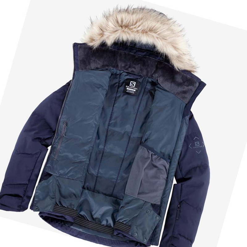 Women's Salomon STORMCOZY Ski Jackets Navy | 52918-HXZA