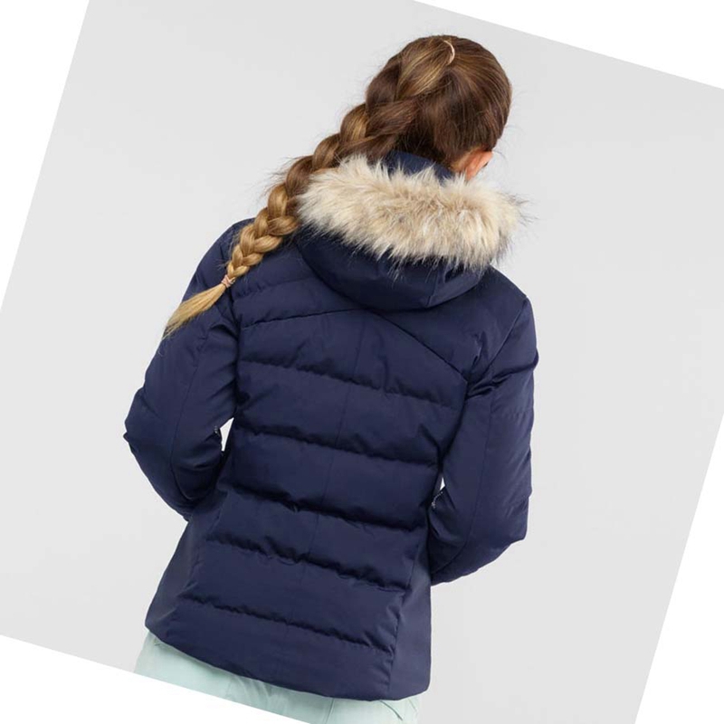 Women's Salomon STORMCOZY Ski Jackets Navy | 52918-HXZA