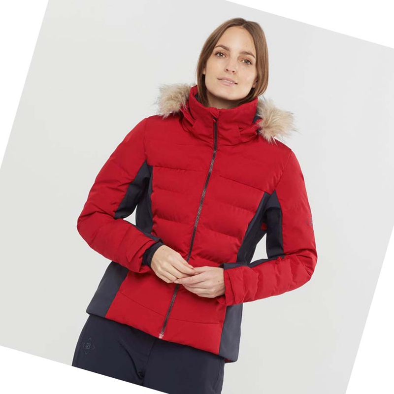 Women's Salomon STORMCOZY Ski Jackets Red | 67352-PUBW