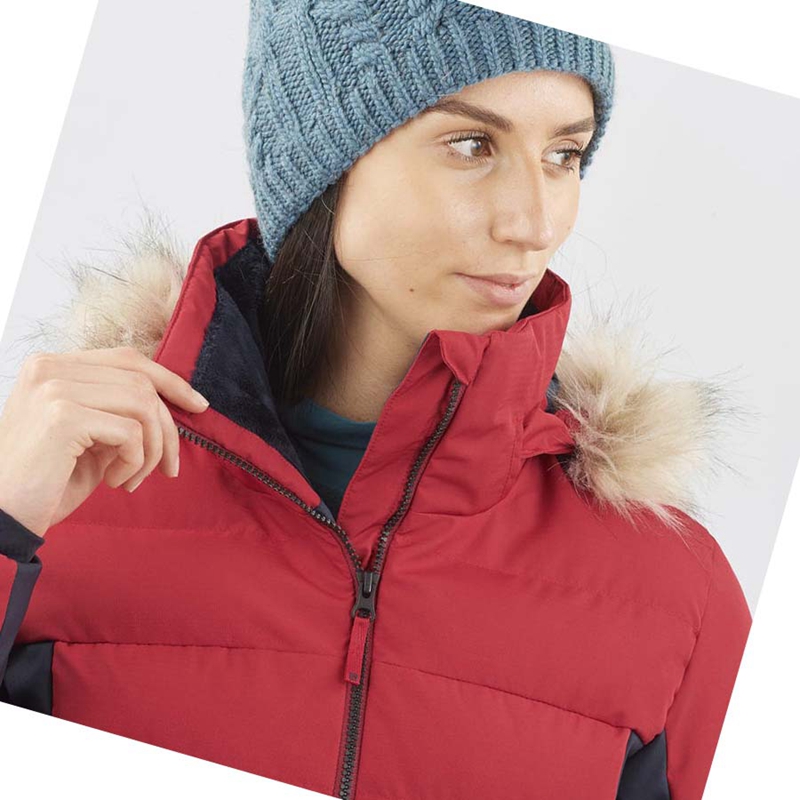 Women's Salomon STORMCOZY Ski Jackets Red | 67352-PUBW