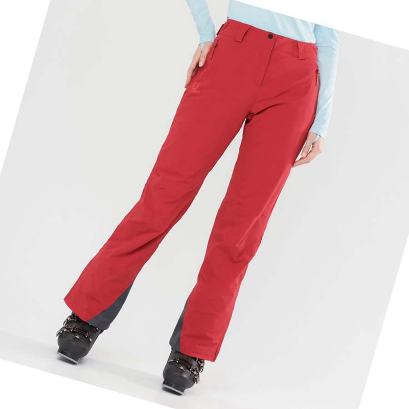 Women's Salomon THE BRILLIANT Ski Pants Red | 12853-QBGP