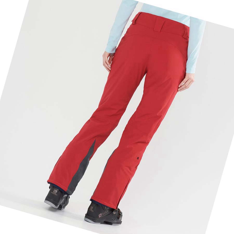 Women's Salomon THE BRILLIANT Ski Pants Red | 12853-QBGP