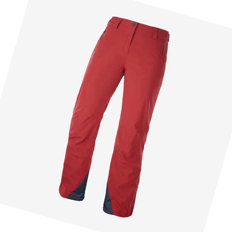 Women\'s Salomon THE BRILLIANT Ski Pants Red | 12853-QBGP