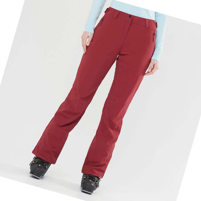 Women's Salomon THE BRILLIANT Ski Pants Burgundy | 34728-RSHW