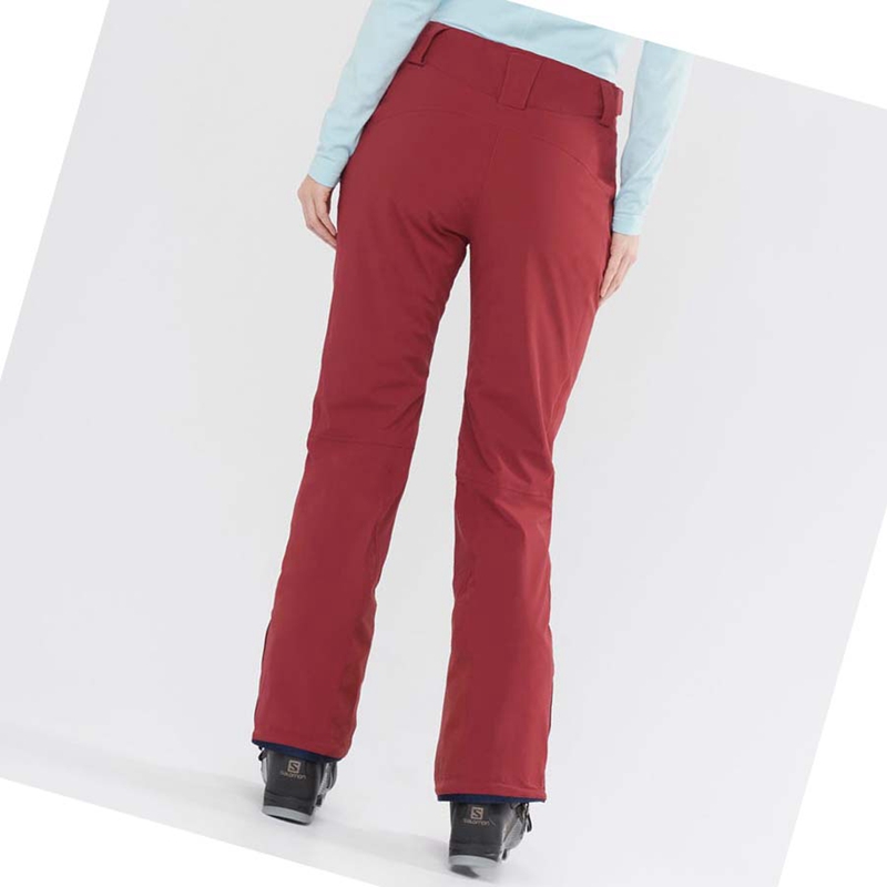 Women's Salomon THE BRILLIANT Ski Pants Burgundy | 34728-RSHW