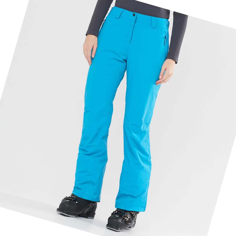 Women's Salomon THE BRILLIANT Ski Pants Blue | 45109-CWJL