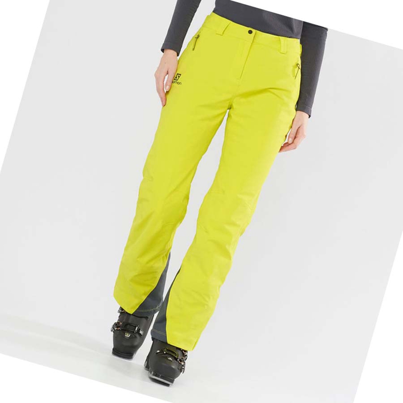 Women's Salomon THE BRILLIANT Ski Pants Green | 90863-IMZY