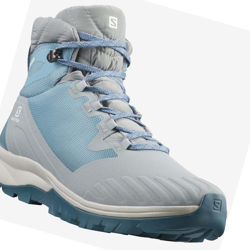 Women's Salomon VAYA BLAZE THINSULATE™ CLIMASALOMON™ WATERPROOF Winter Boots Blue | 08693-MBDY