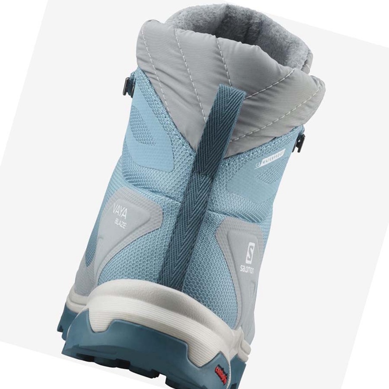 Women's Salomon VAYA BLAZE THINSULATE™ CLIMASALOMON™ WATERPROOF Winter Boots Blue | 08693-MBDY