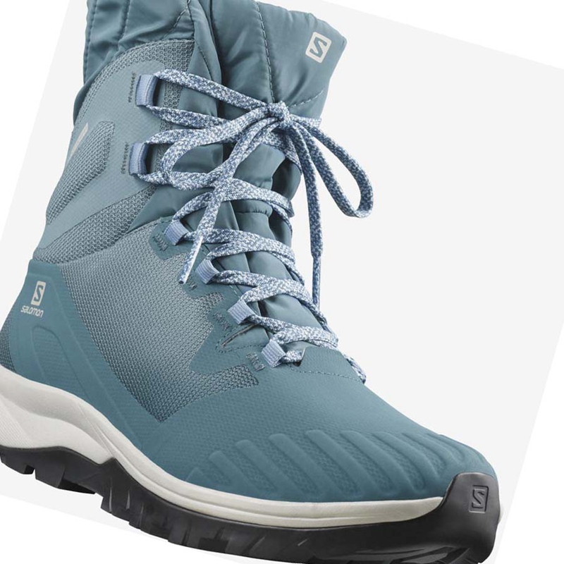 Women's Salomon VAYA POWDER TS CSWP Winter Boots Blue | 15829-CIYB