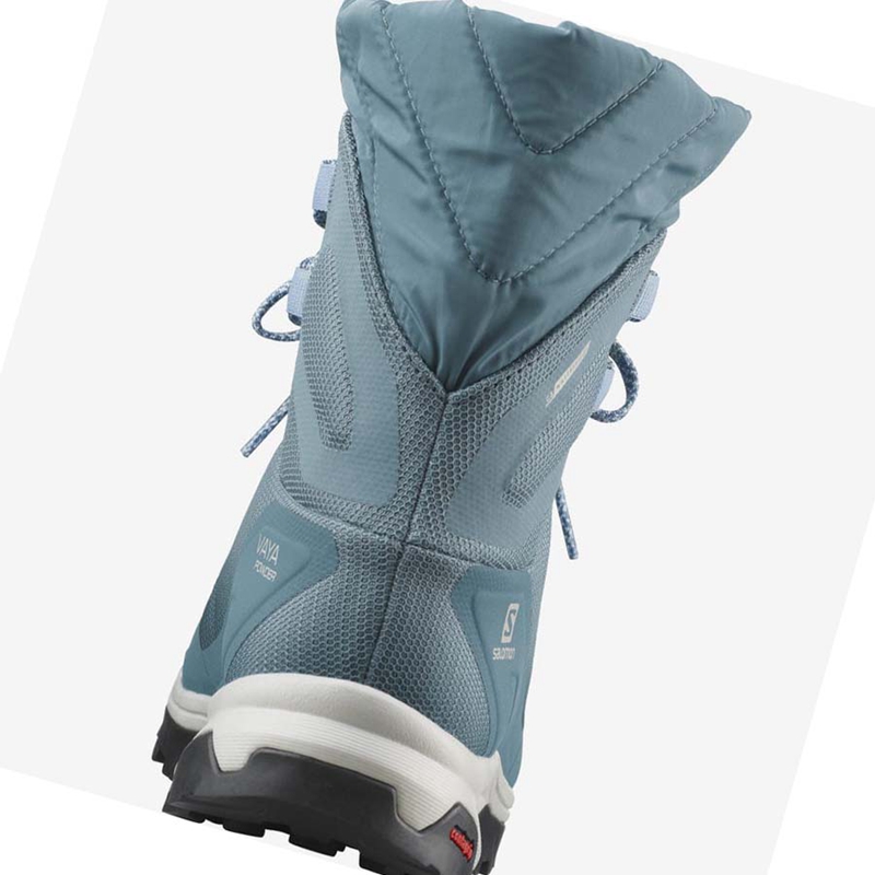 Women's Salomon VAYA POWDER TS CSWP Winter Boots Blue | 15829-CIYB