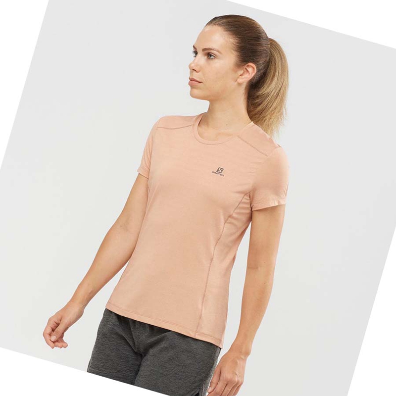 Women's Salomon XA TEE W T Shirts Pink | 67312-SAHK