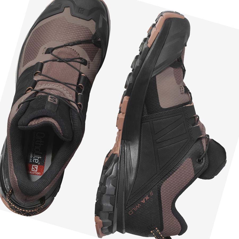 Women's Salomon XA WILD Trail Running Shoes Black | 73469-URZY