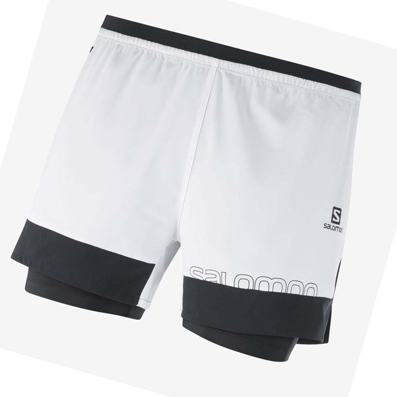 Men's Salomon CROSS 2IN1 Shorts White | 97041-EFRB