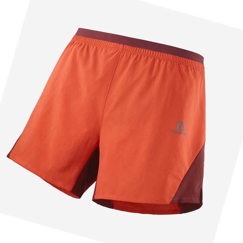 Men's Salomon CROSS 5'' Shorts Orange | 27061-UOYR