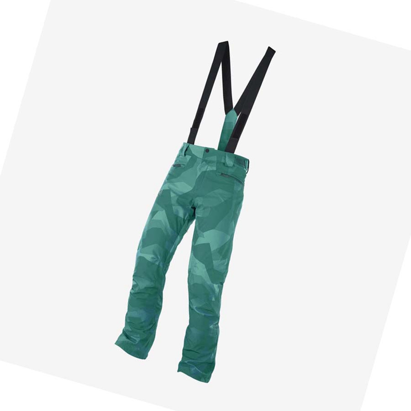 Men's Salomon EDGE Ski Pants Green | 31678-IABF