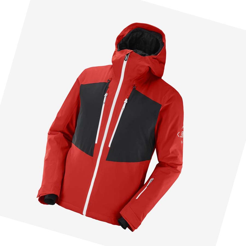 Men's Salomon HIGHLAND Ski Ski Jackets Red | 27308-BWFG