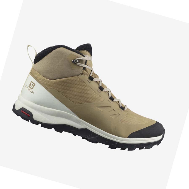 Men's Salomon OUTSNAP CLIMASALOMON™ WATERPROOF Winter Boots Brown | 61324-MCQV