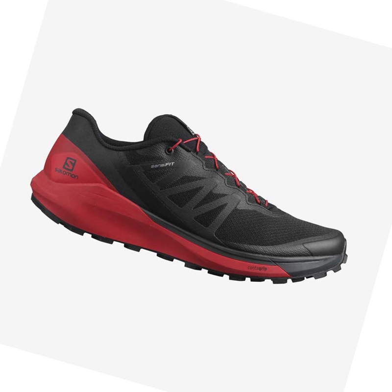 Men's Salomon SENSE RIDE 4 Trail Running Shoes Black / Red | 15827-SUIH