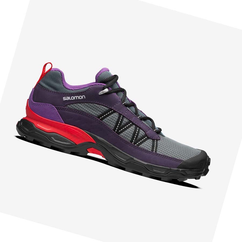 Men's Salomon SHELTER LOW LEATHER Sneakers Purple | 28710-YDGB