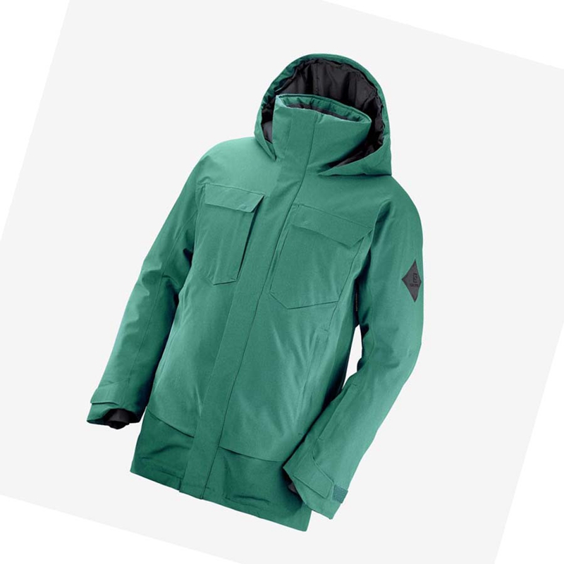 Men's Salomon STANCE CARGO Ski Jackets Green | 52708-GMPJ