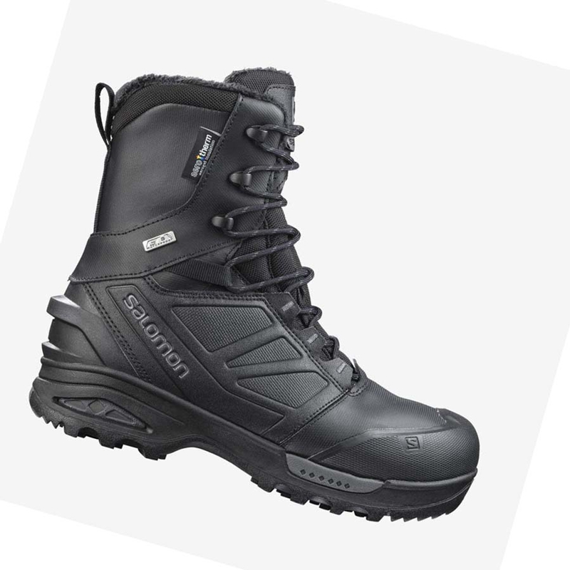 Men's Salomon TOUNDRA FORCES CLIMASALOMON™ WATERPROOF Boots Black | 64580-IWQY