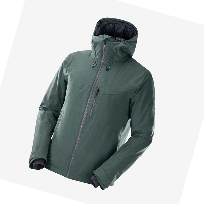 Men's Salomon UNTRACKED Ski Jackets Green | 82739-GZHO