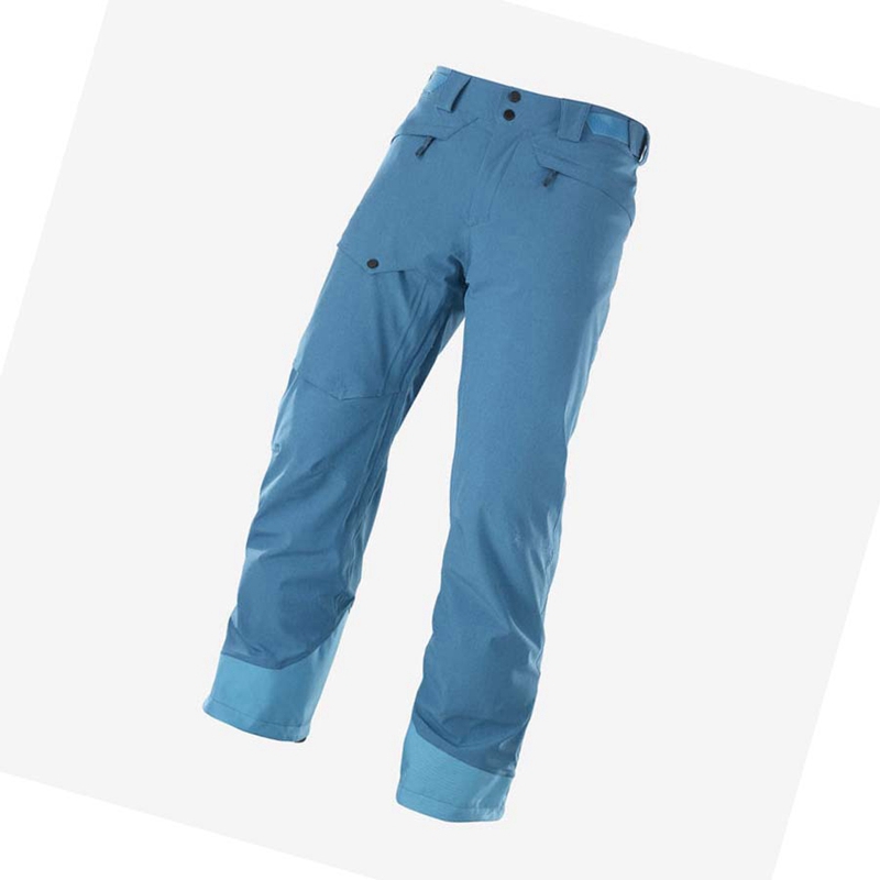 Men's Salomon UNTRACKED Ski Pants Blue | 60957-RLNG