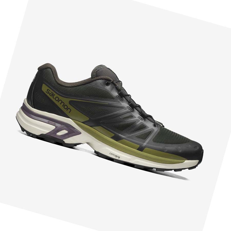 Men's Salomon XT-WINGS 2 Sneakers Black / Olive | 75023-BPAN