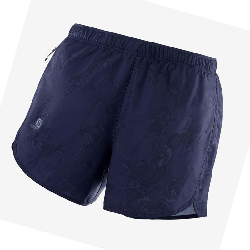 Women's Salomon AGILE Shorts Navy | 21975-FSKO