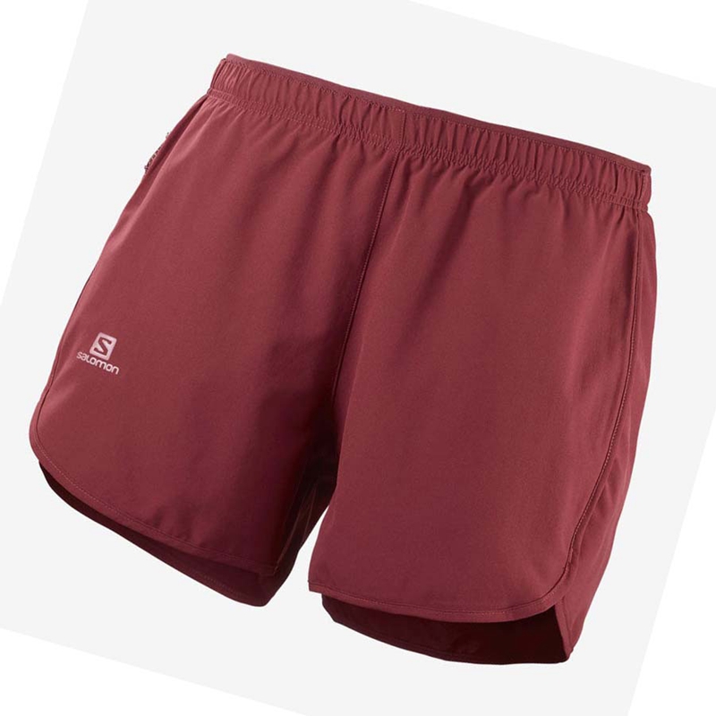 Women's Salomon AGILE Shorts Red | 16934-RWYH