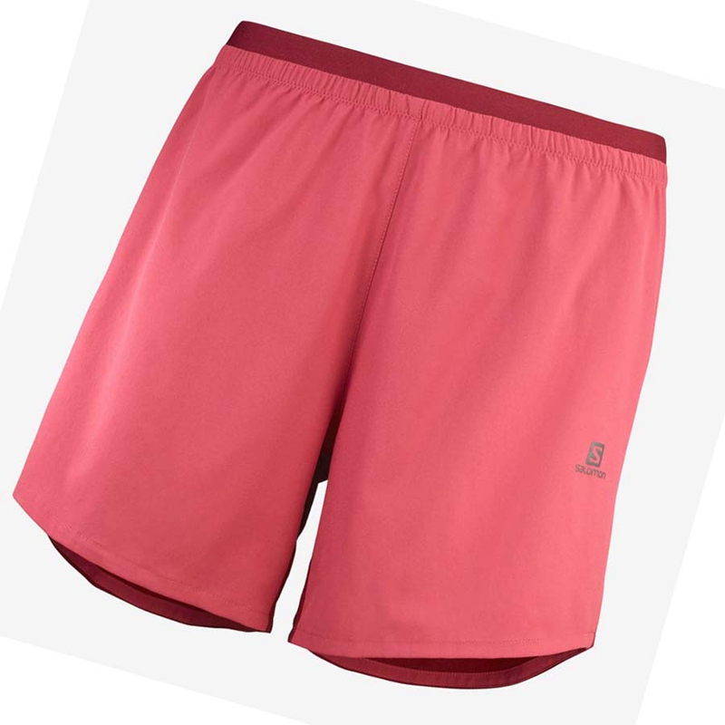 Women's Salomon CROSS 5'' Shorts Red | 09764-QDAE