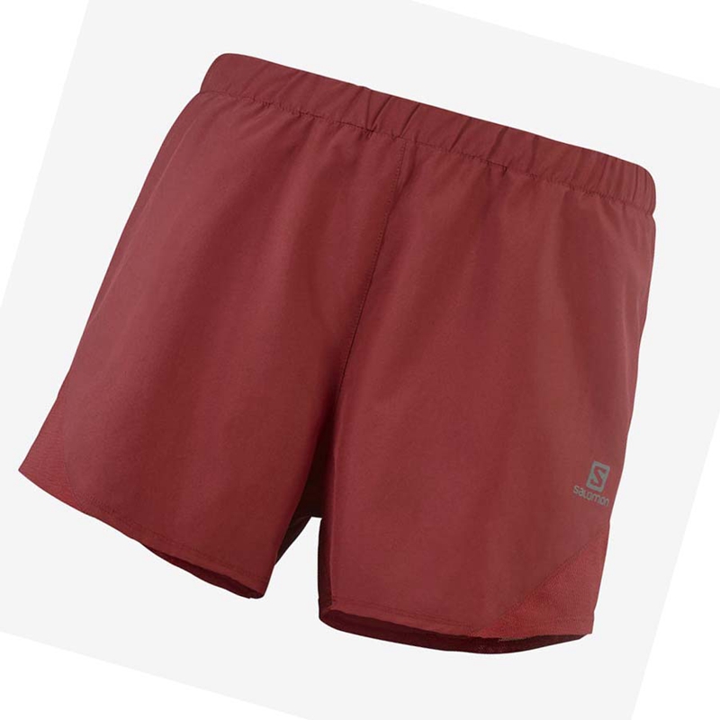 Women's Salomon CROSS REBEL 4'' Shorts Red | 69470-VBAQ