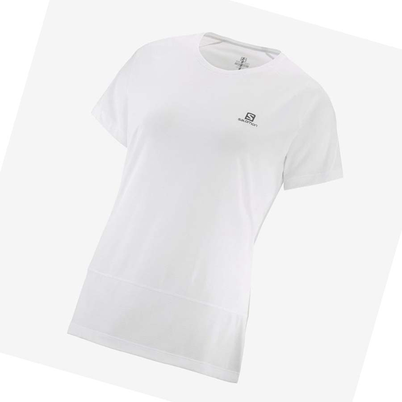 Women's Salomon CROSS RUN T Shirts White | 14530-TURY