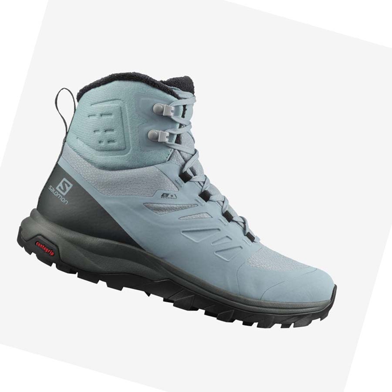 Women's Salomon OUTBLAST THINSULATE™ CLIMASALOMON™ WATERPROOF Winter Boots Blue | 41385-CYWI