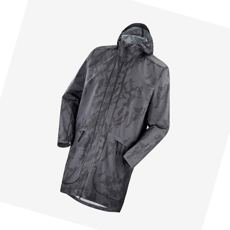 Women's Salomon OUTLIFE LONG PACKABLE WINDBREAKERS Jackets Black | 90146-BMOE