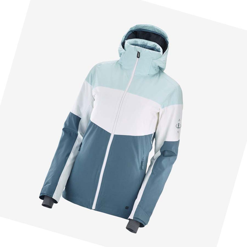 Women's Salomon SLALOM Ski Jackets Blue | 26178-DXNH